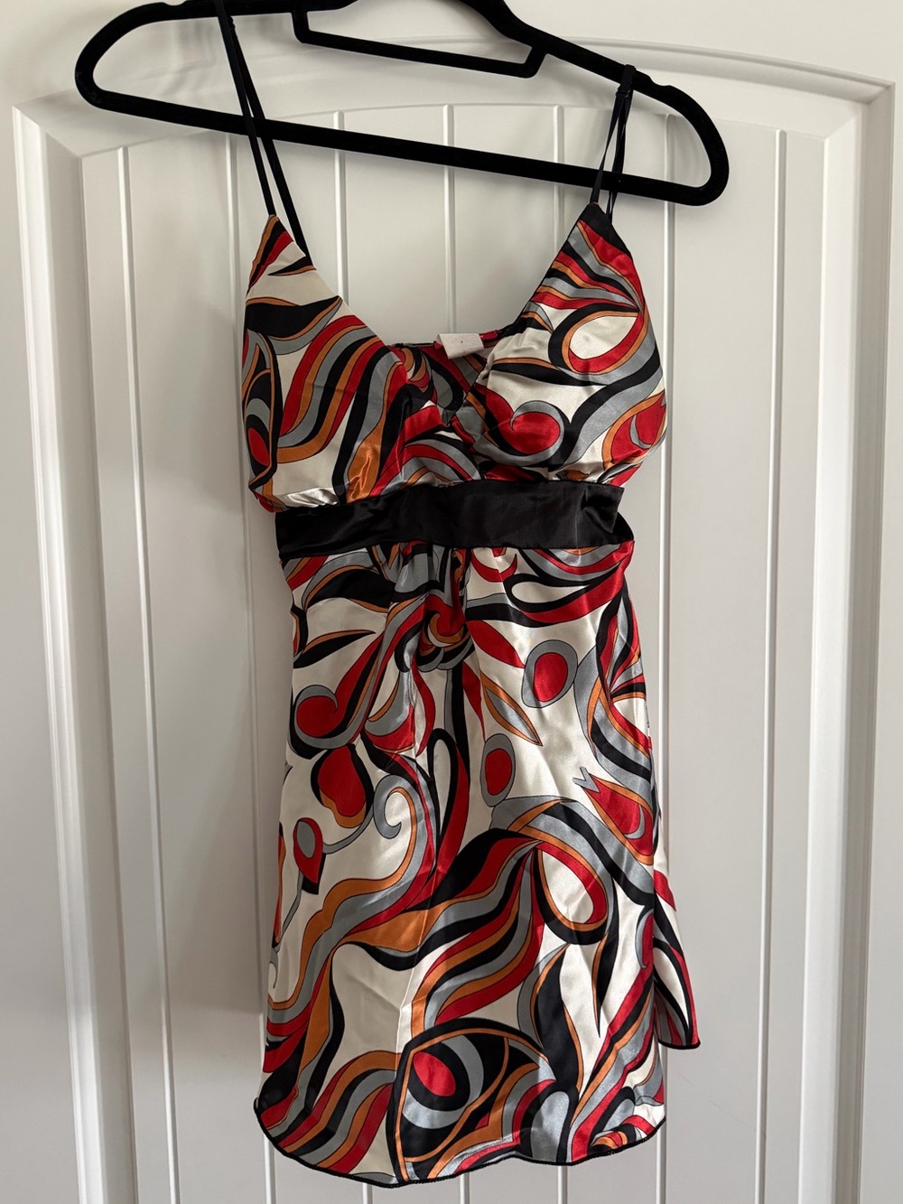 Cantata USA Y2K Abstract Swirl Satin Cami Top, Size Medium